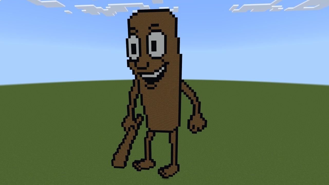 How to Make Tung Tung Tung Sahur in Minecraft - Italian Brainrot Pixel Art Tutorial