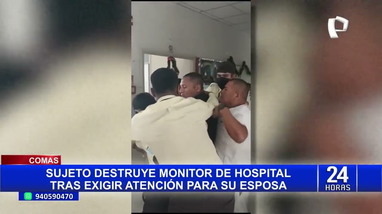 Comas: sujeto destruye computadora y ataca a personal de un hospital