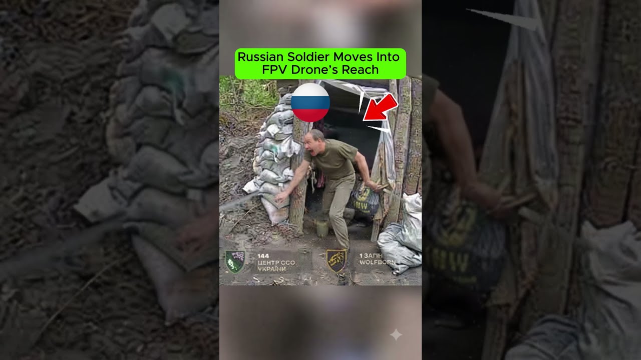Russian Soldier Moves Into FPV Drone&rsquo;s Reach | Combat Footage.