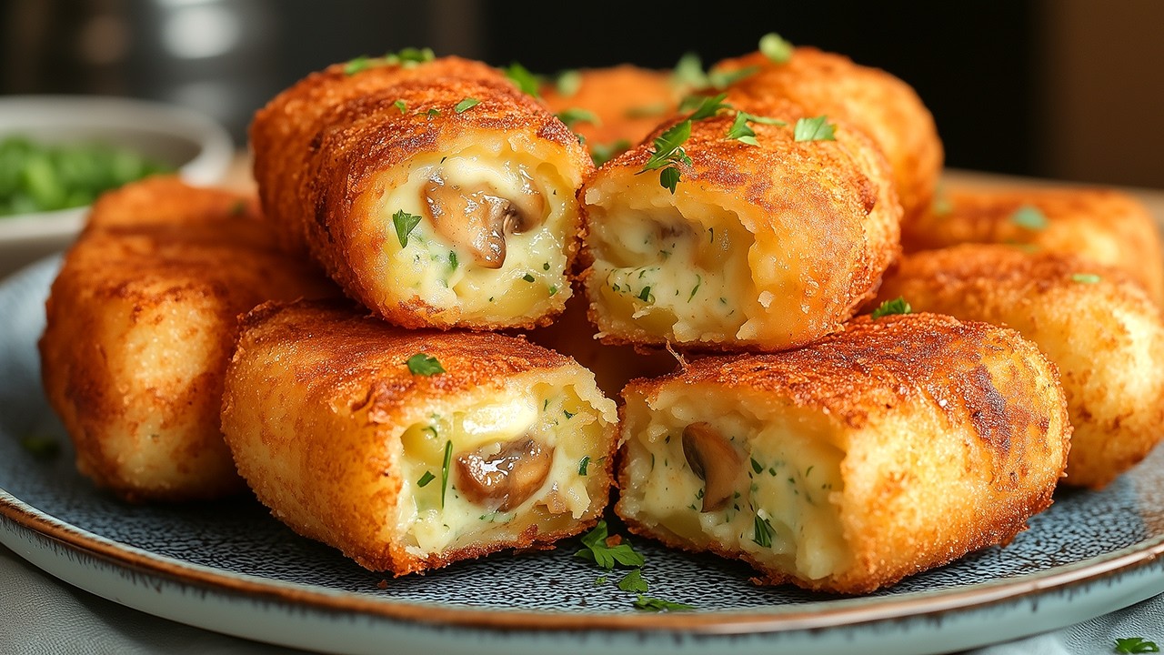 Wenn Sie 3 Kartoffeln haben, zaubern Sie diese knusprig-cremigen Röllchen!
