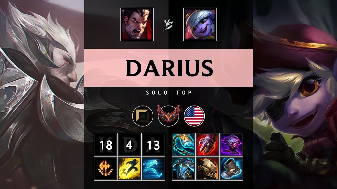 Darius Top vs Tristana: Triple Kill, Dominating - NA Grandmaster Patch 14.18