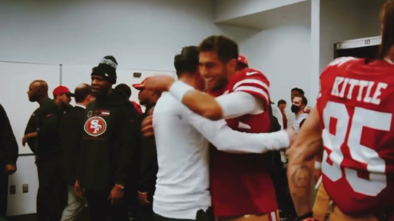 Behind the scenes of Kyle Shanahan in the 49ers locker room after epic playoff win against Cowboys
