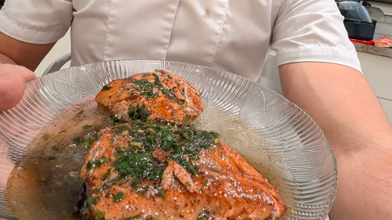 Salmón a la Meunière.