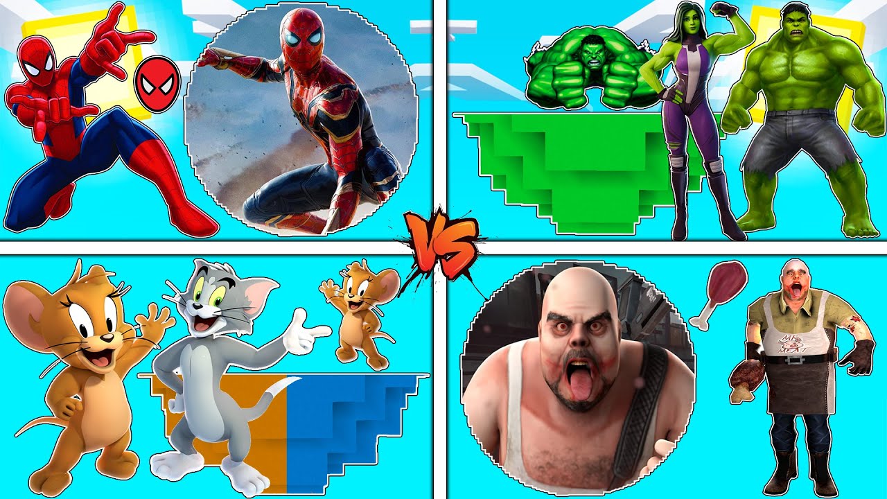 فلم ماين كرافت : كوكب منطاد عائلة توم وجيري ضد سبايدرمان ضد هالك ضد مستر لحمة !!؟ 🔥😱