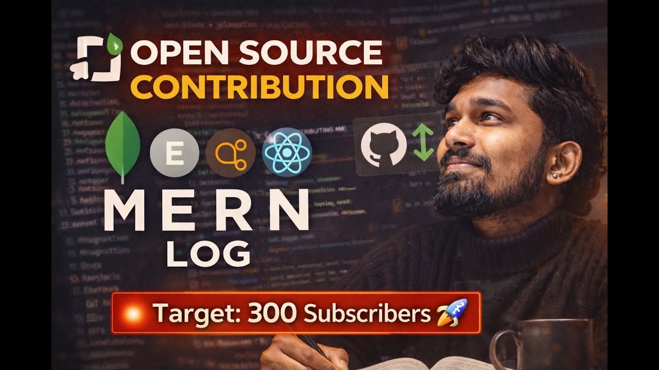 LIVE Open Source Contribution 🚀 | MERN-LOG Project | MERN Stack | Target 300 Subs