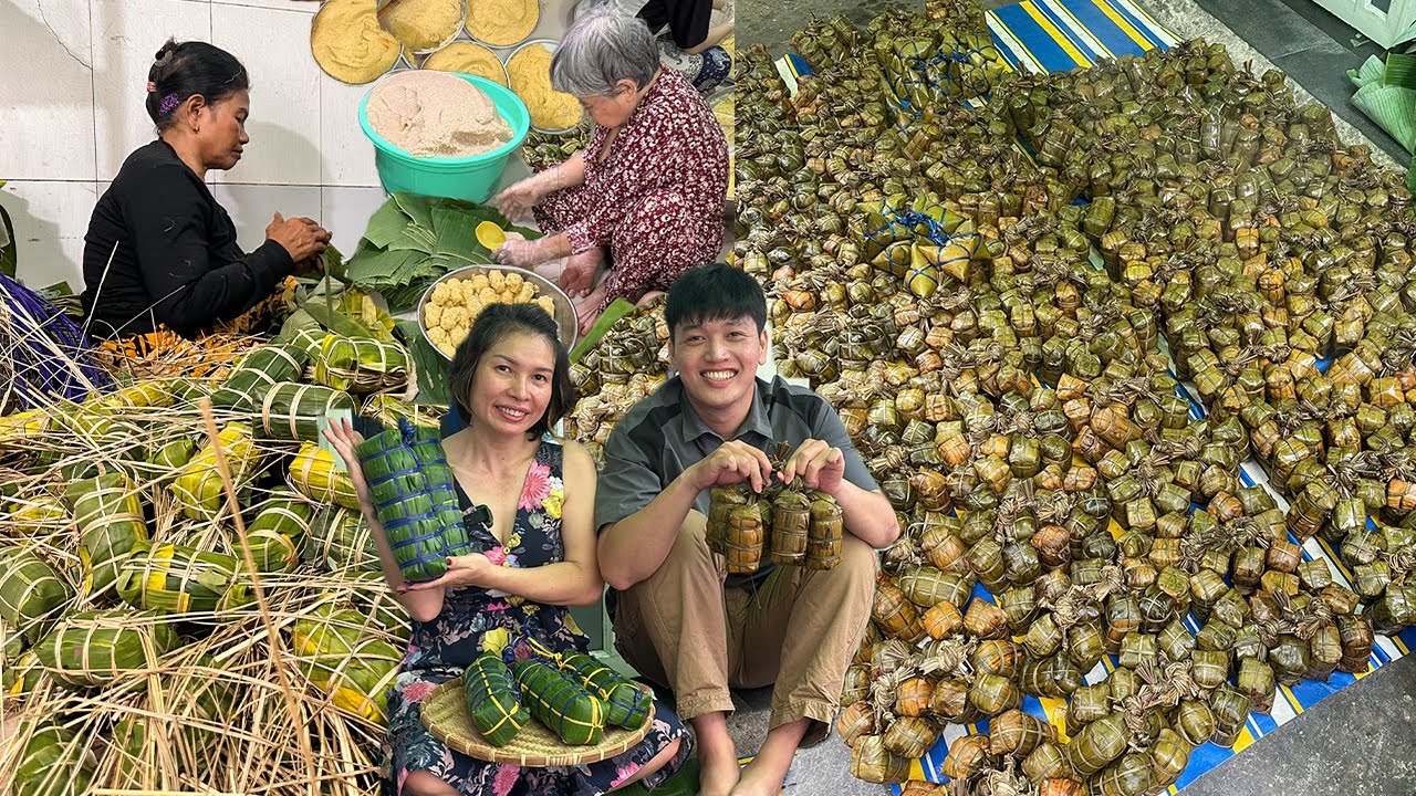 Nhiều Khủng Khiếp Lò Bánh Tét nổi tiếng nhất Sài Gòn ngày gói 3000 cái vào mùa Tết