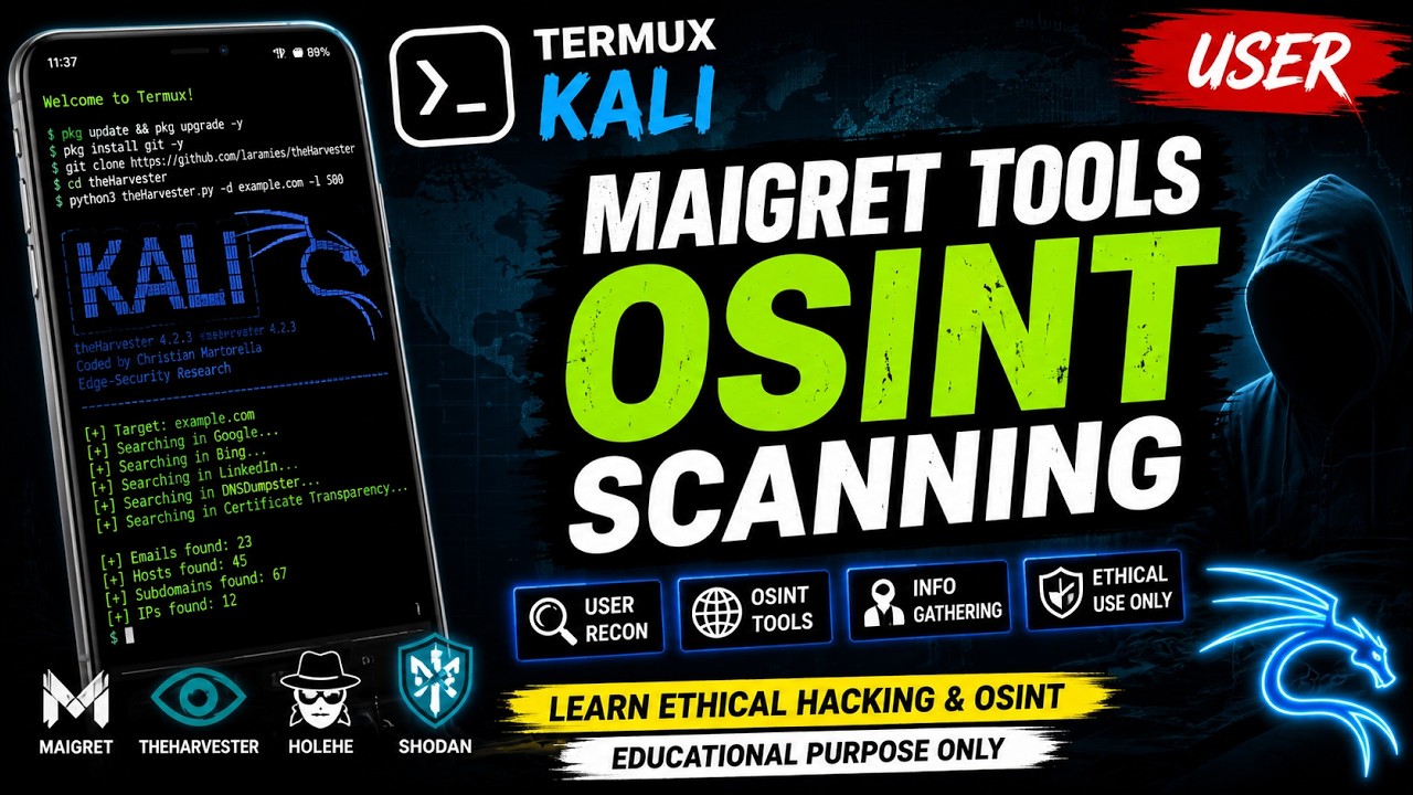 Termux Kali Linux + Maigret Tool | Advanced OSINT Username Scanner Tutorial 2026