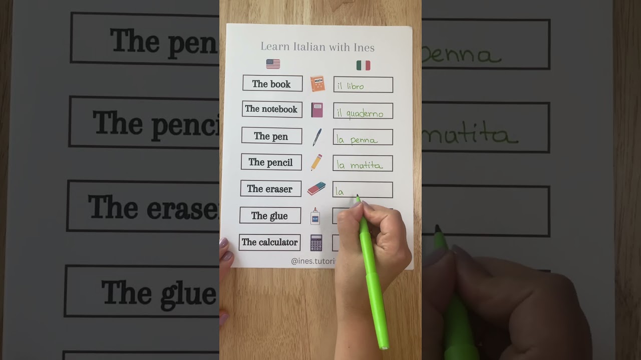 School supplies in Italian 🇮🇹🏫📓✏️