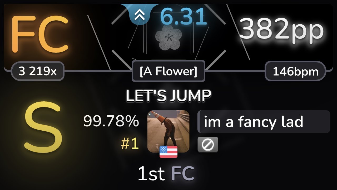 im a fancy lad | Camellia - LET'S JUMP [A Flower] 99.78% FC #1 | 382pp - osu!