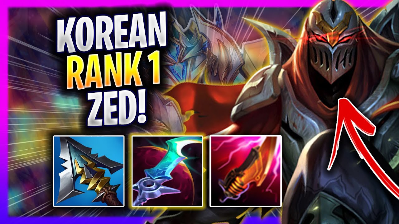 RANK 1 ZED KOREA DESTROYING SOLOQ! - KR SoloQ OTP ZED MAIN Gameplay!