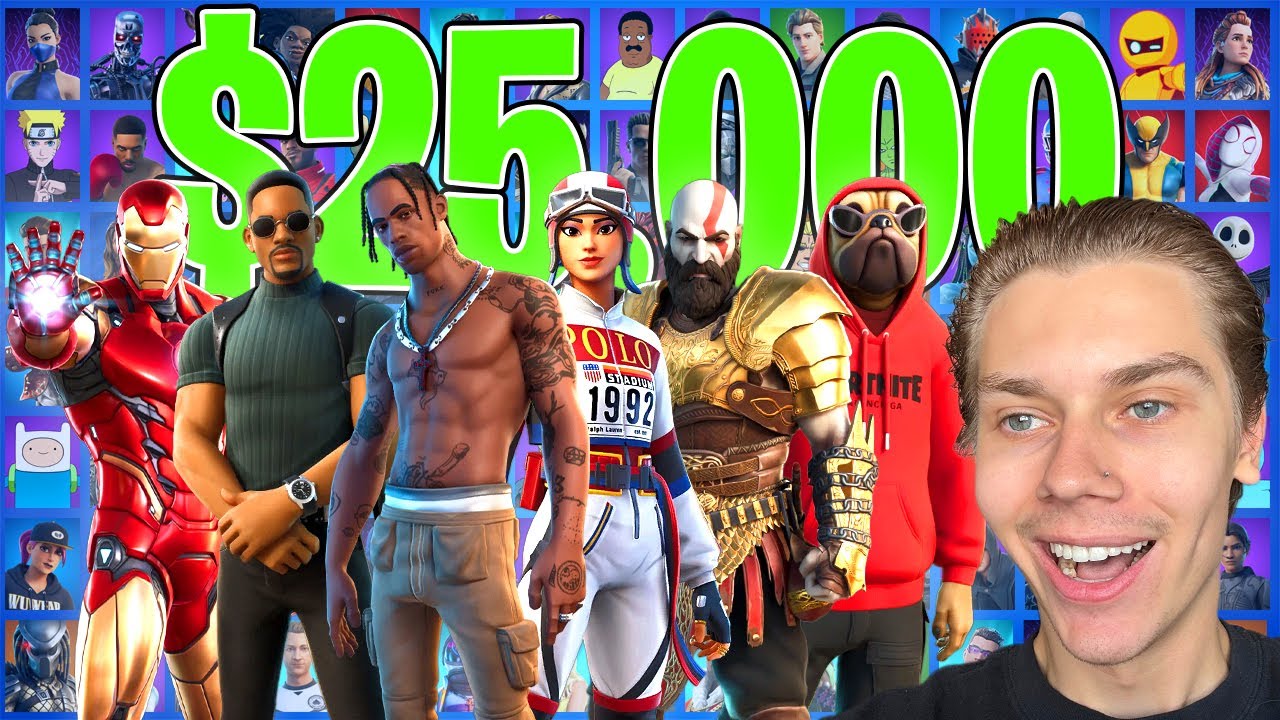 Every Collab Skin In My $25,000 Fortnite Locker!!! (1,500+ Skins)