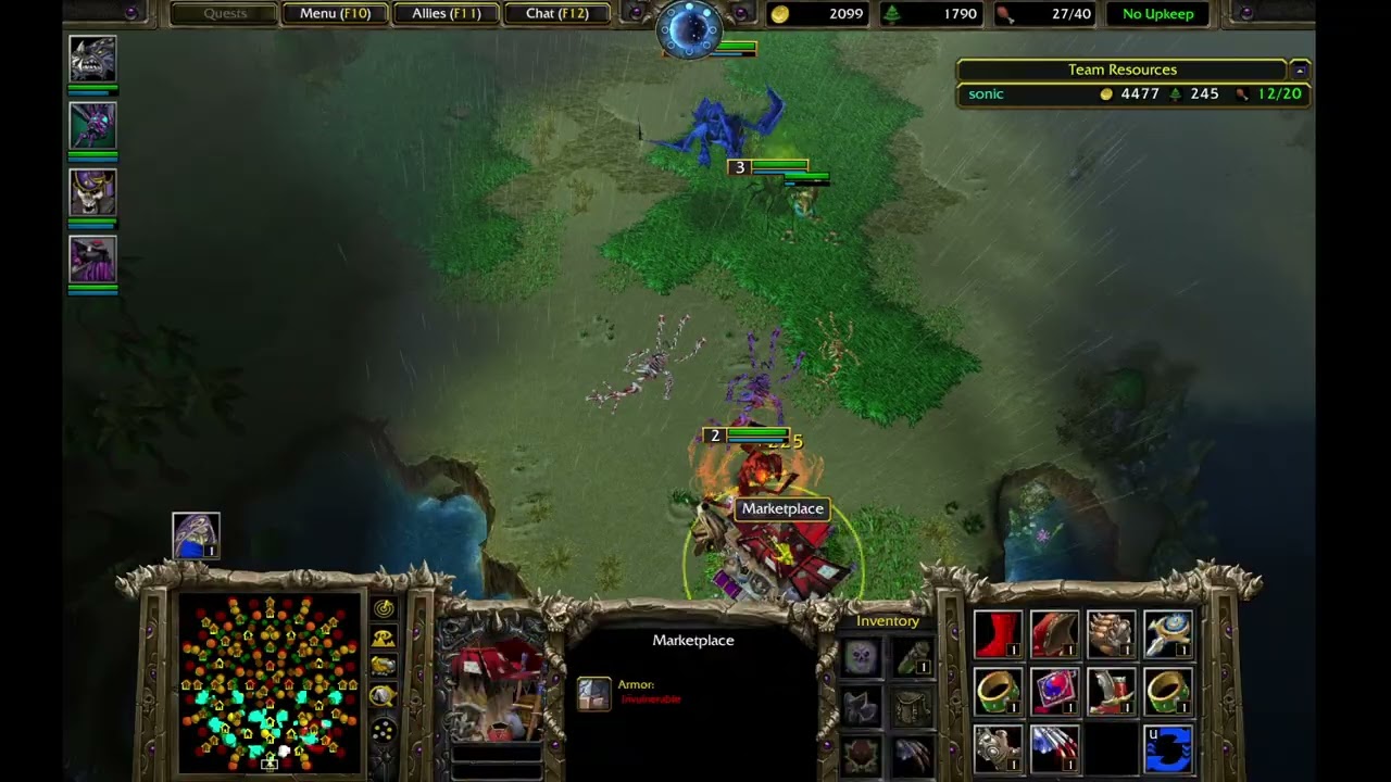 Warcraft 3 - 12 v 12 AI on Leviathan custom map #2 (full, no crash)
