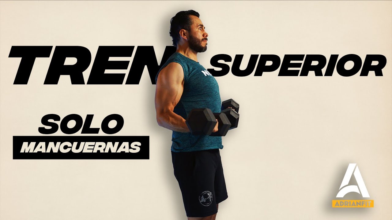 Rutina de Brazo Espalda y Pecho en Casa 💪 Desarollo Máximo solo con Mancuernas
