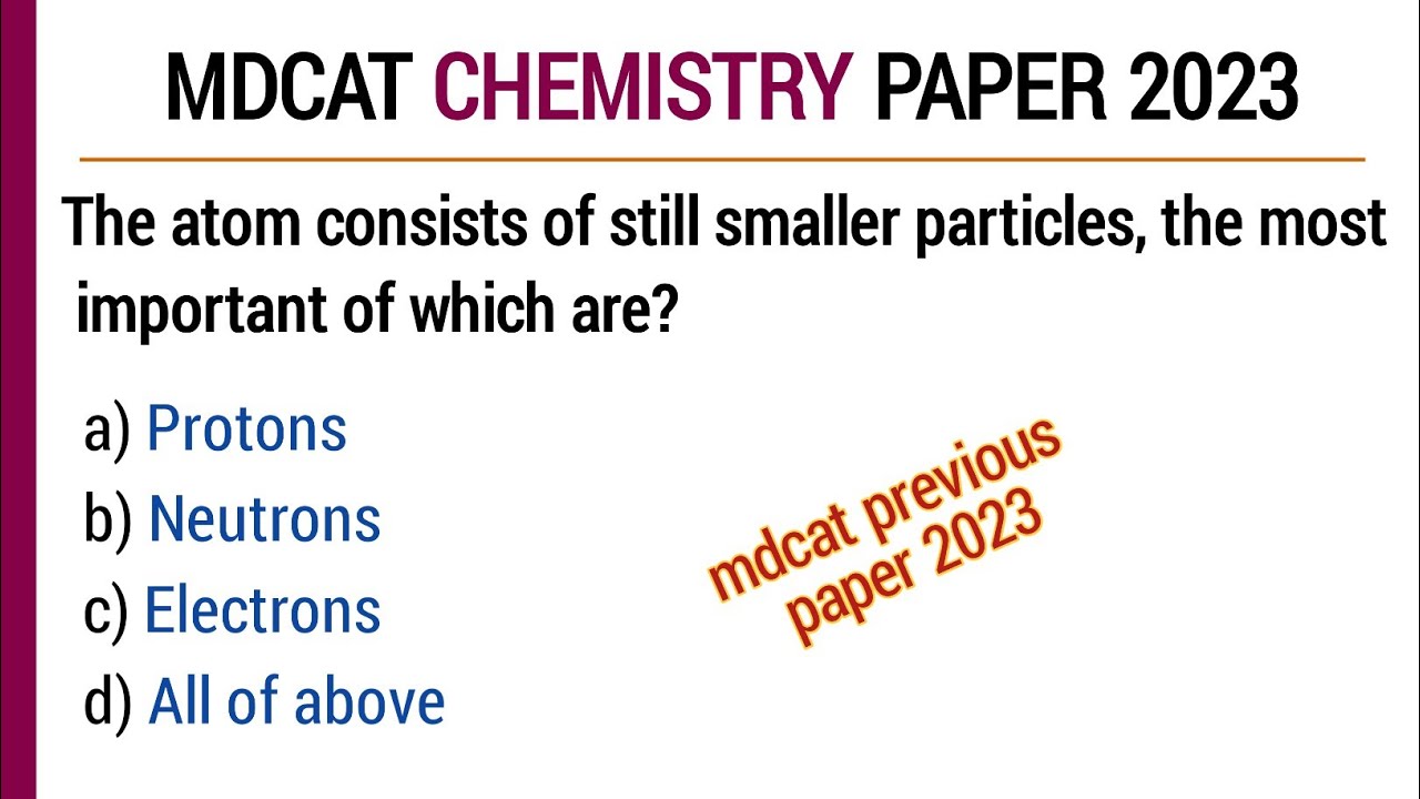 mdcat solved paper 2023 | mdcat chemistry MCQ | mdcat previous paper chemistry