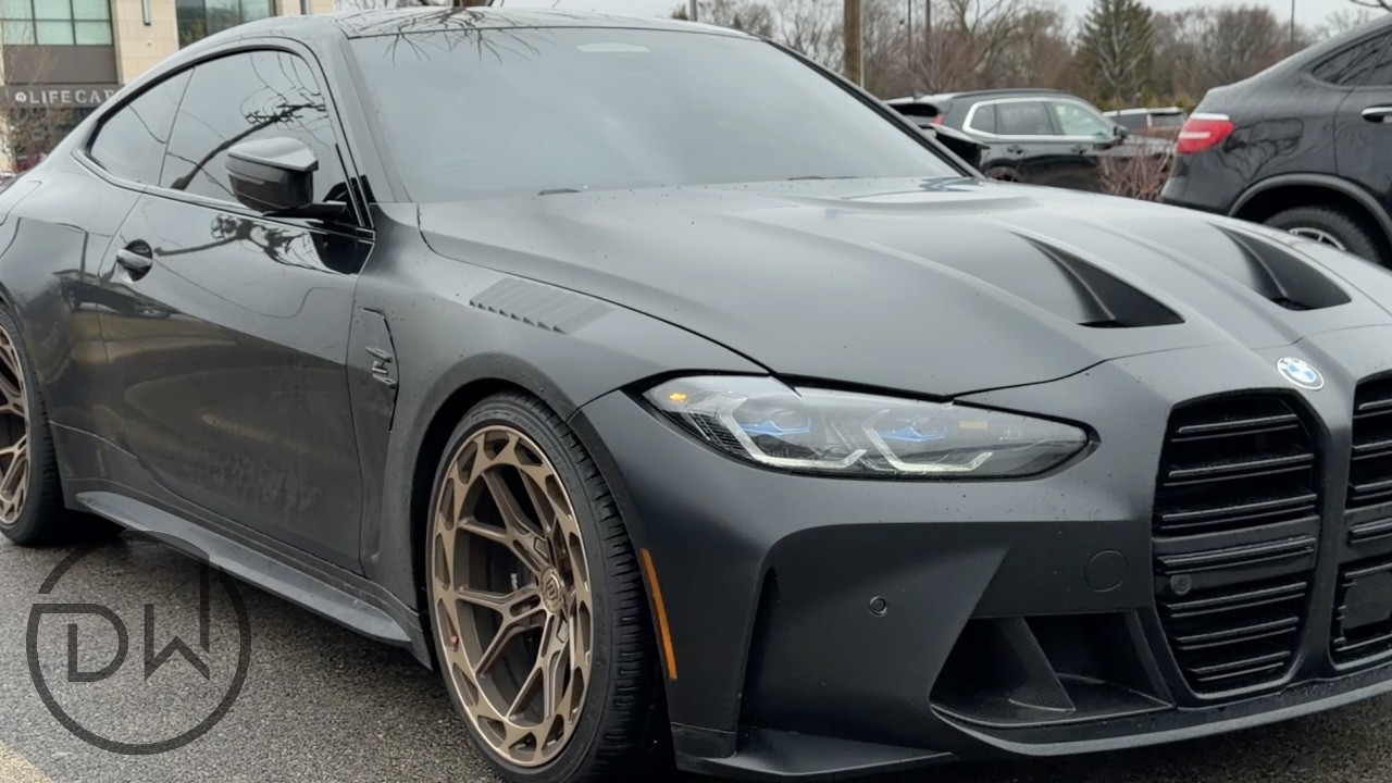 Black Sapphire Metallic BMW M4 with Body Kit - Walkaround [4K]