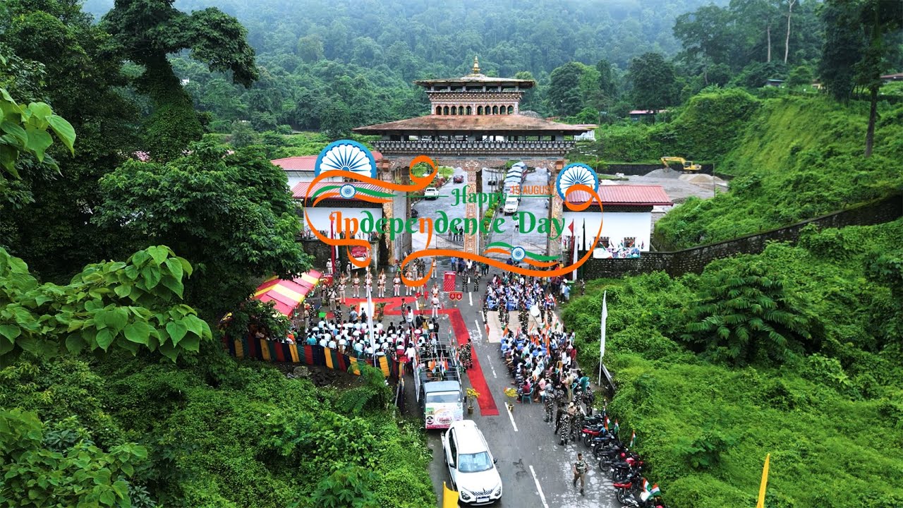 77th independence day at Nanglung gate bhutan border #india #independenceday