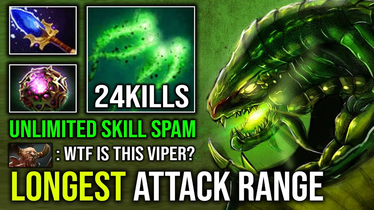 NEW SNIPER HERO Longest Attack Range 100% Unlimited Nethertoxin Skill Spam Viper Dota 2
