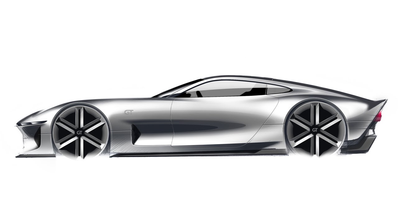 Car Design Tutorial: Side view Sketch adjustments in Photoshop (render prep)