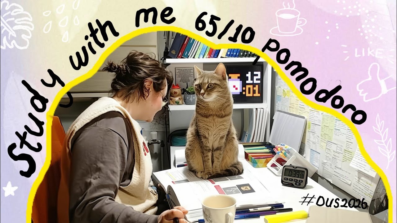 🔴 LIVE | 6-Hour Study with me 📚 | Benimle #dus çalış 🦷 | Fire sounds 🔥 | pomodoro timer 65/10