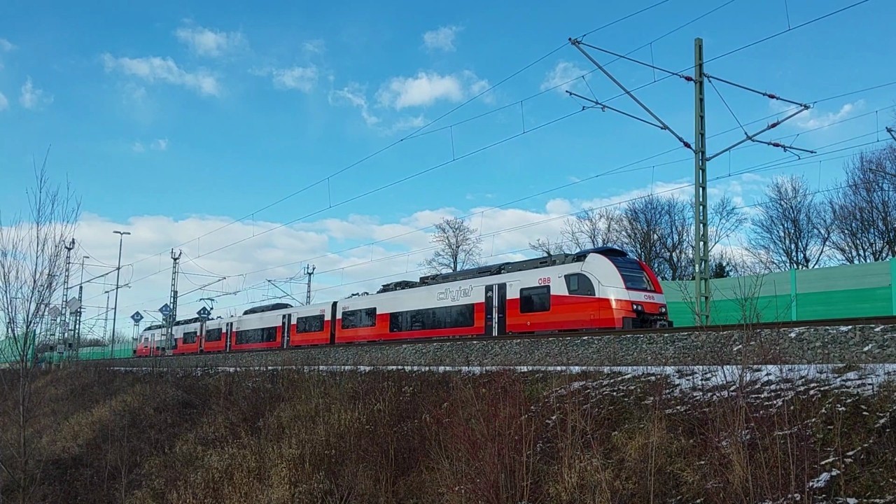 Railjet und Cityjet in Freilassing am 03.01.2026 in Freilassing - Smartphonevideo