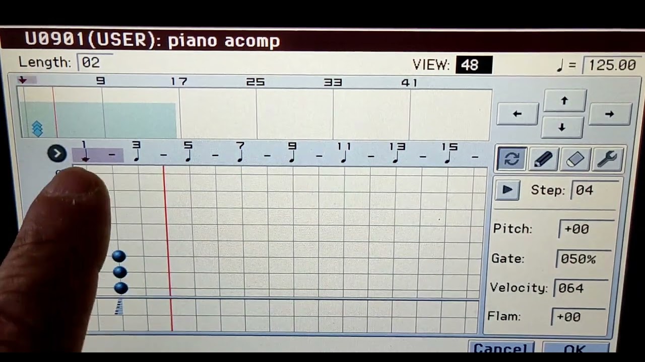 Crear Arpegios para Bass y Acompañamiento con Drums. KORG KROME