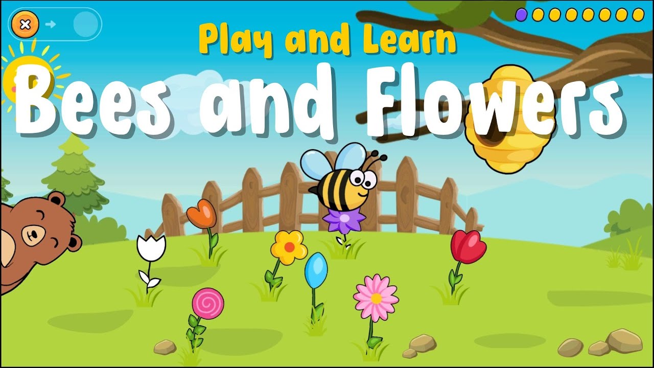 Bees and Flowers | Play and learn Baby Games for 1 - 3 Year Olds  #makeforkids