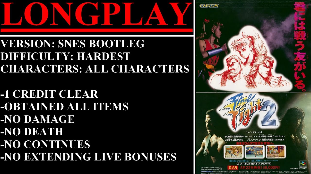 Final Fight 2 [SNES Bootleg] (Arcade) - (Longplay - All Characters | Hardest)