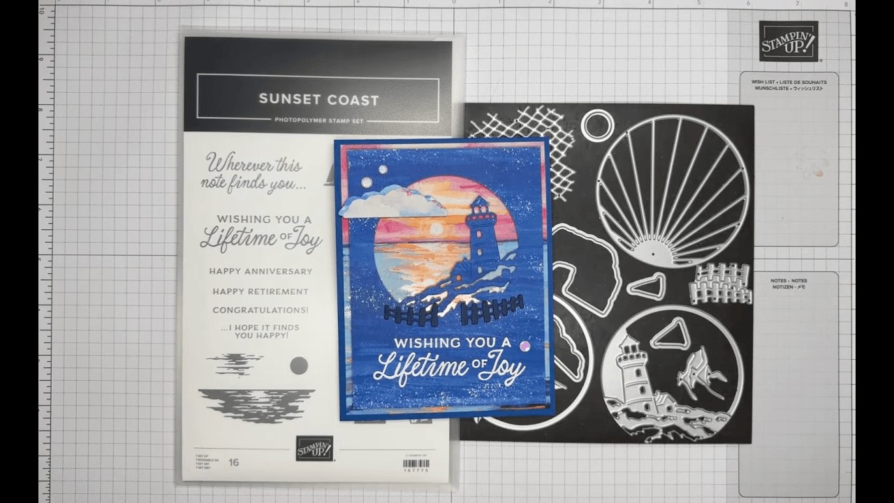 Stampin&rsquo; Up! Sunset Coast Anniversary Card Tutorial #diy #papercrafting #patternedpaper #handmade