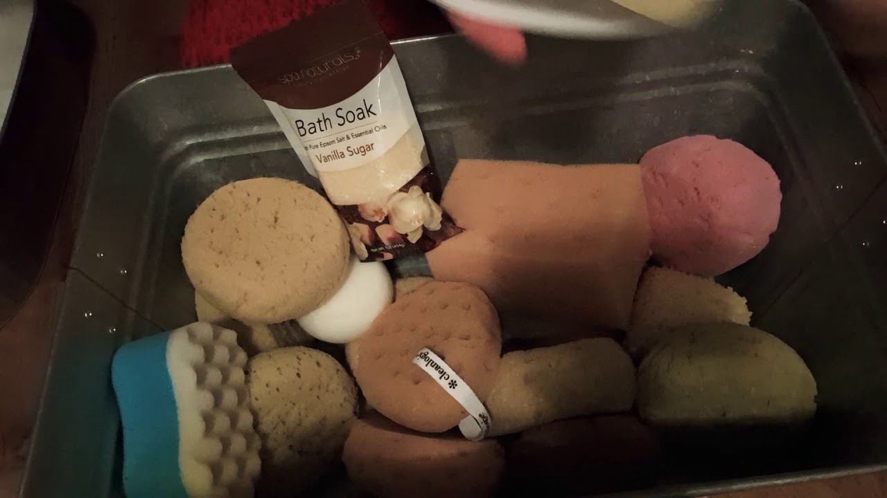 Sponges, bubble bath,salts,pinalen, downy rinse