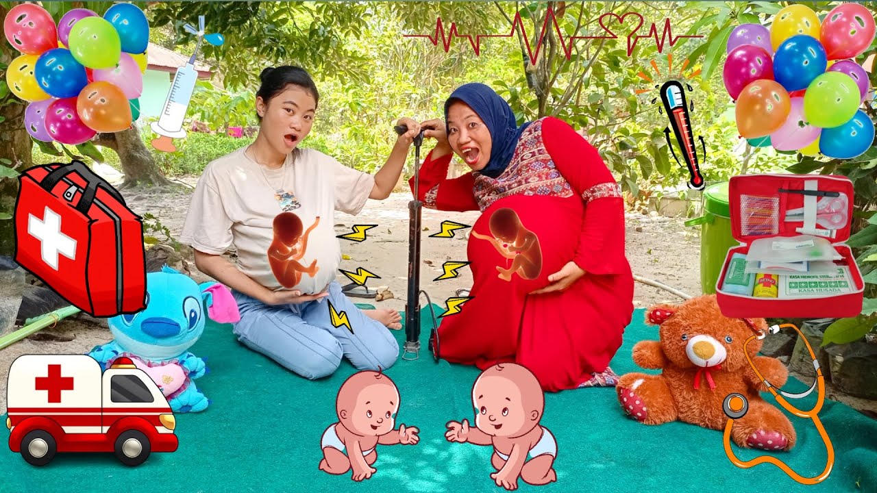 Drama Lucu 🤣😂🎈 2 parodi pompa pomaan perut sampai hamil dan melahirkan bersama