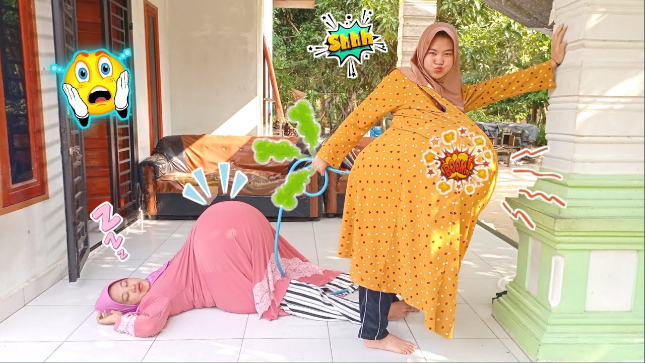 Drama Lucu🤣 Akibat Kakak Suka Tidur Di Luar Di Kerjain Adik Perutnya Di Tiup Pakai Angin Kentut !!