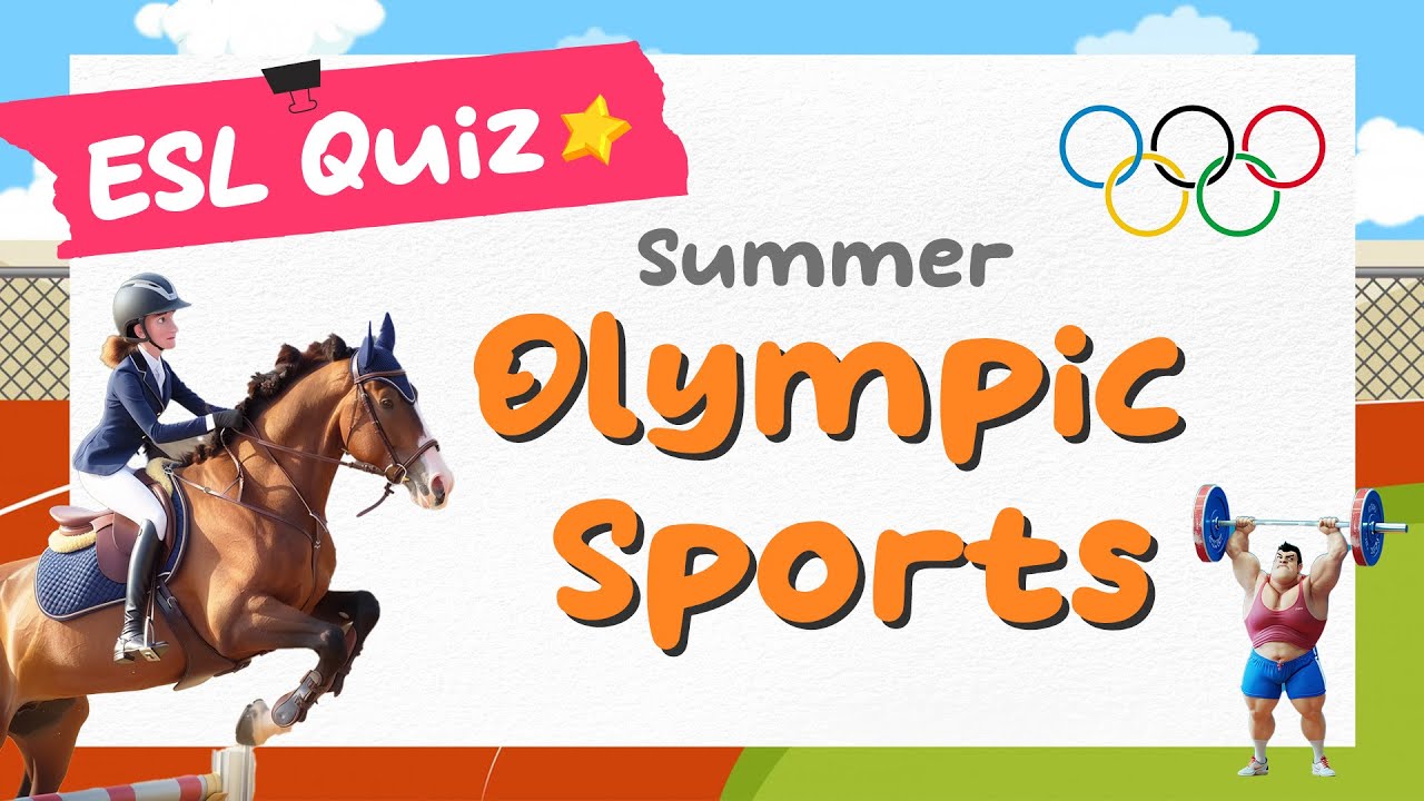 🏊&zwj;♀️Summer Olympic Sports🤺| Name the games | English Vocabulary Flashcards for ESL Learners