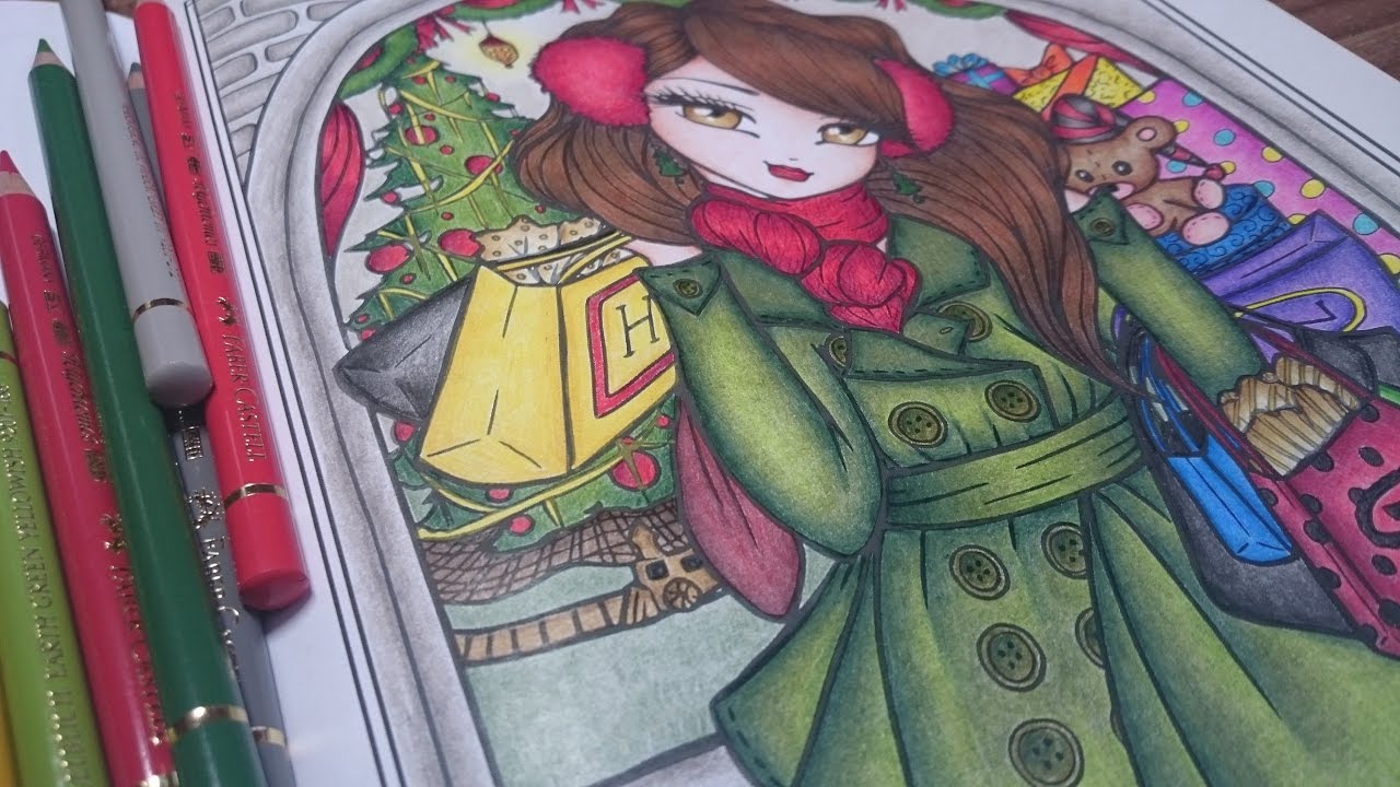Coloring A Whimsy Girls Christmas Coloring Book by Hannah Lynn