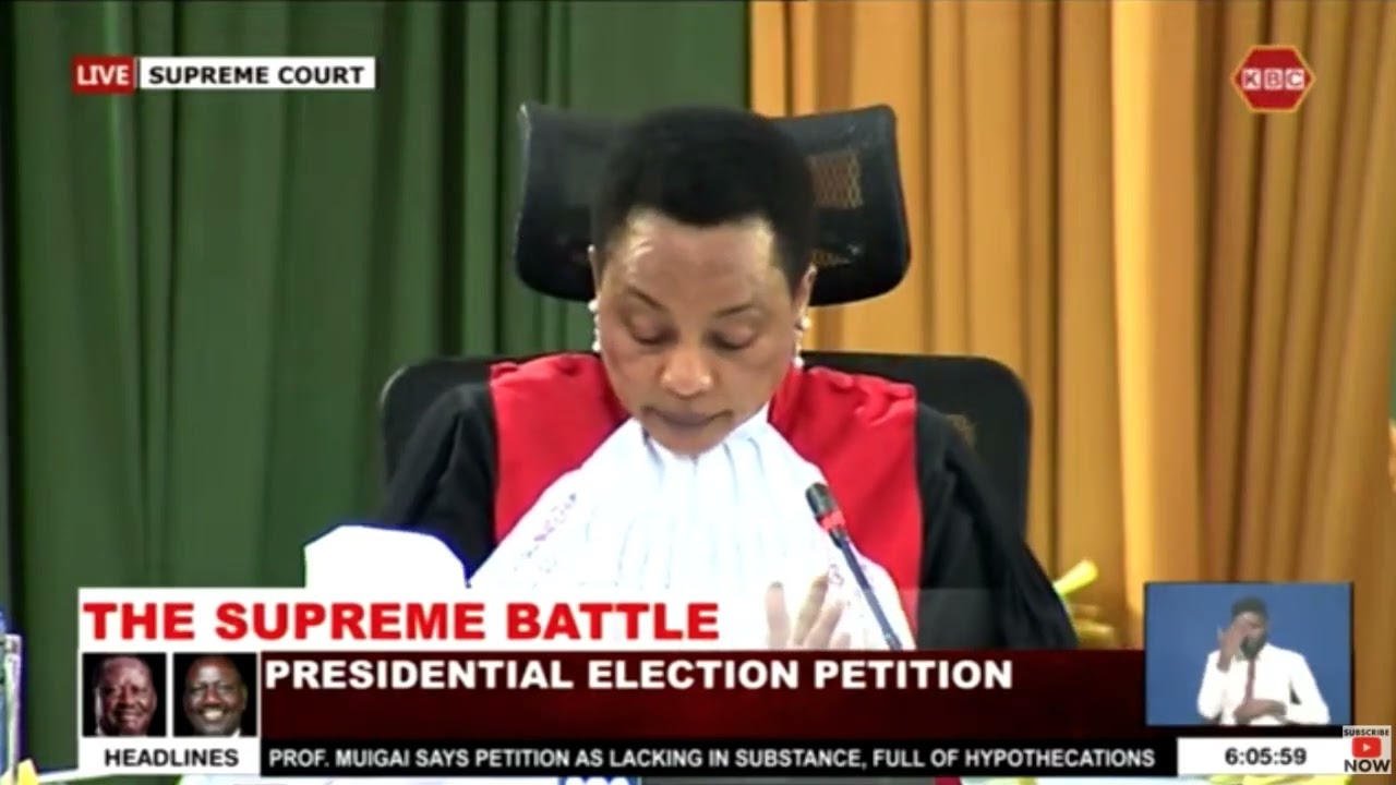 Lady Justice Philomena Mwilu's questions to the legal team at the supreme court