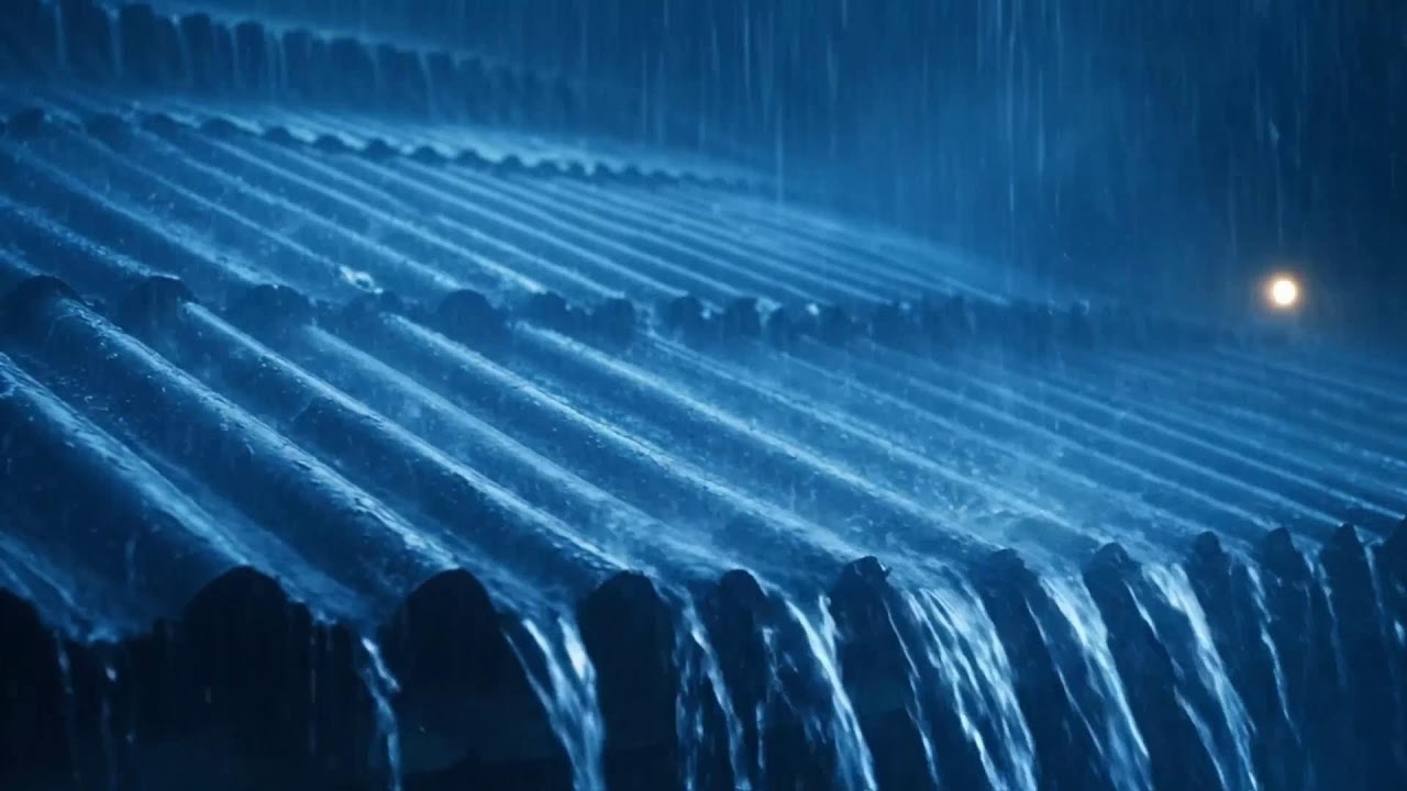 Relaxing Rainfall in a Forest Shelter After Dark | Sleep