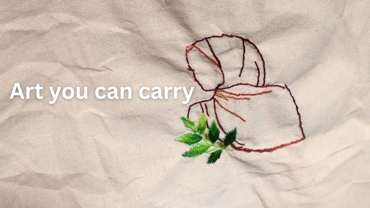 Sketch to Stitch ✨ Embroidering My Drawing on a Cotton Bag
