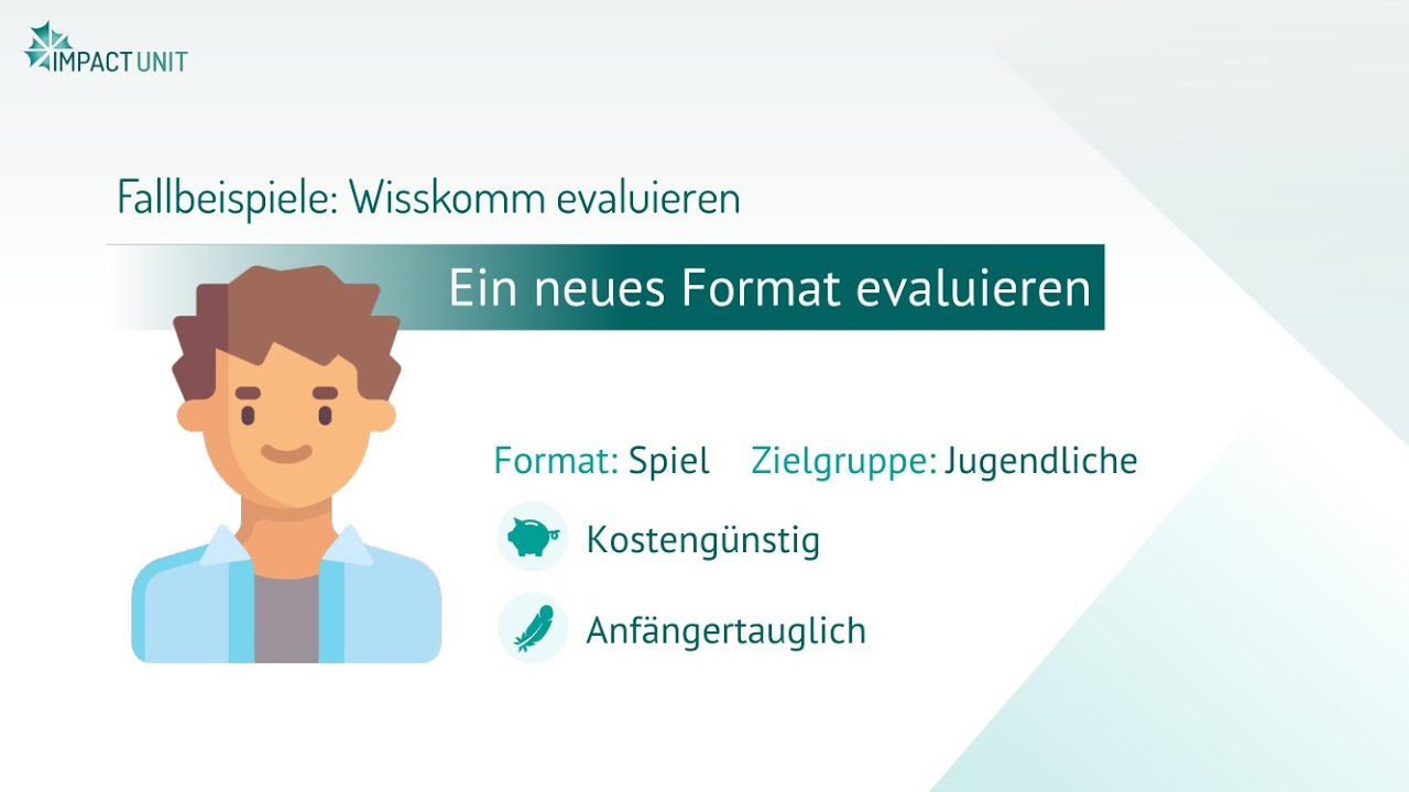 Fallbeispiele: Wisskomm evaluieren | Das neue Format