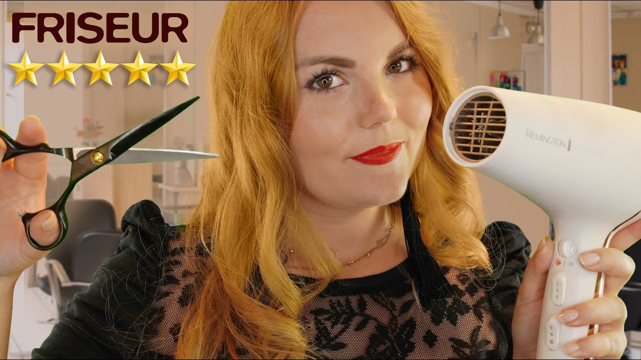 ASMR Deutsch Friseur: 100% realistische Sounds beim Waschen, Schneiden, Brushing & F&ouml;nen (Roleplay)