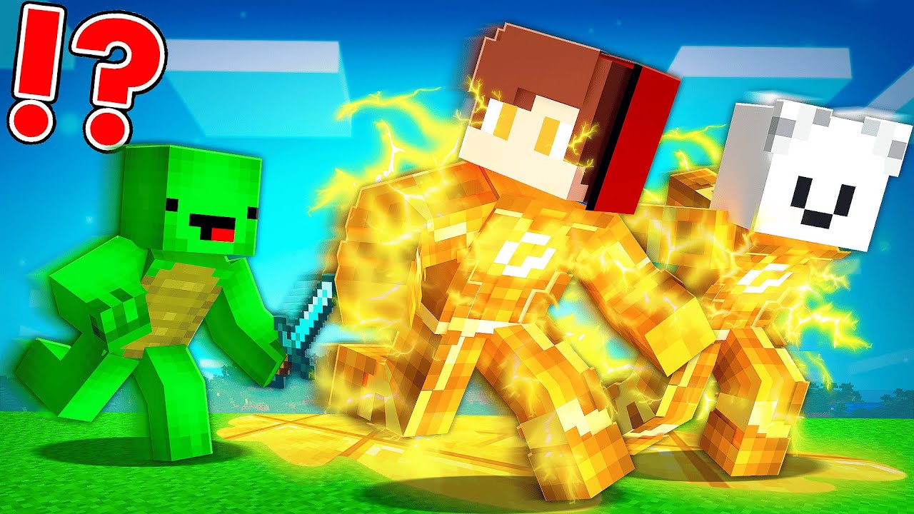 GOLDEN FLASH Speedrunners vs Hunter in Minecraft - Maizen JJ and Mikey