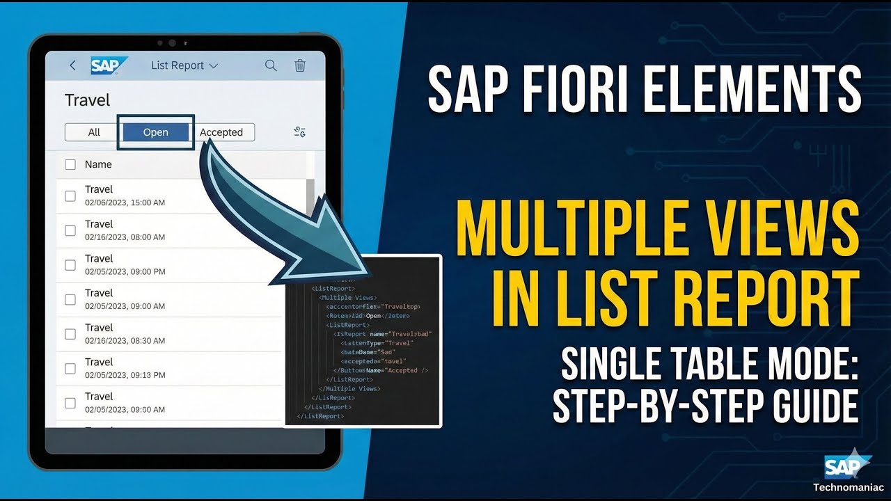 SAP Fiori Elements: Multiple Views in Single Table Mode (Step-by-Step Guide) 14