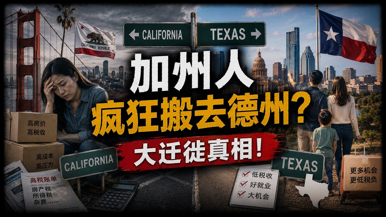 德州&ldquo;大迁徙&rdquo;真相：为什么加州人疯狂搬去德州？奥斯汀正在变成&ldquo;焦虑版硅谷&rdquo;？普通家庭如何选城市、避开迁徙陷阱？