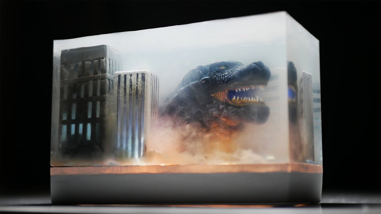 How To Make Godzilla in the City Diorama / Polymer Clay / Epoxy resin