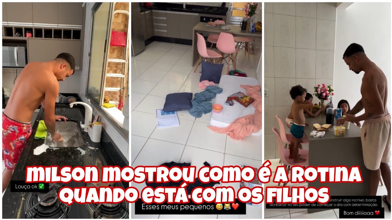 Milson mostrou como é a rotina dele quando ele está com os filhos+ Josi apareceu linda❤️