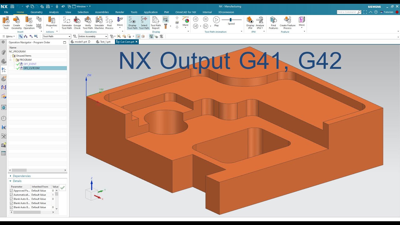 NX CAM Cutter Compensation
