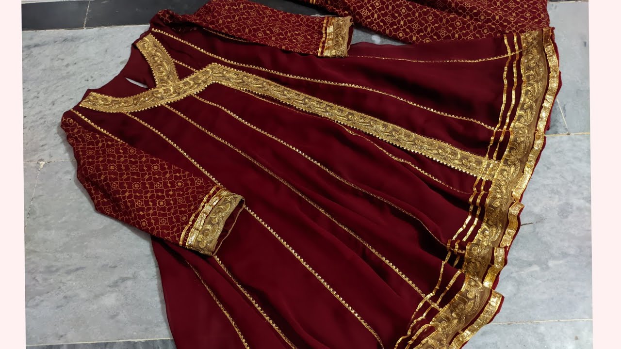 Pannel kurti with ghrara dress cutting and stitching for little girls