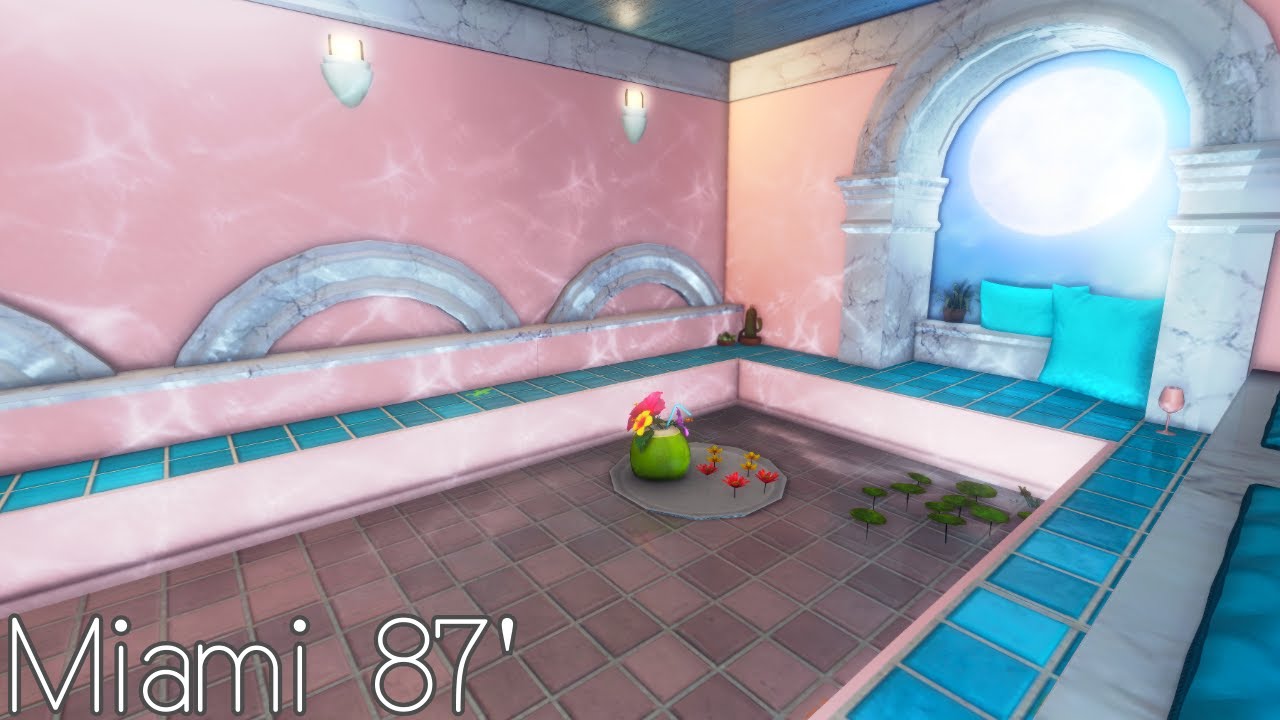 ✧Miami 87' ✧ Housing Design for FFXIV ✧Walkthrough Synthwave Vaporwave Interior Final Fantasy XIV✧14