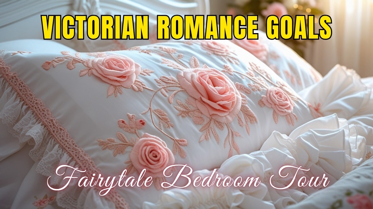 🌸 Step Into a Dreamy White & Blush Victorian Princess Bedroom Makeover