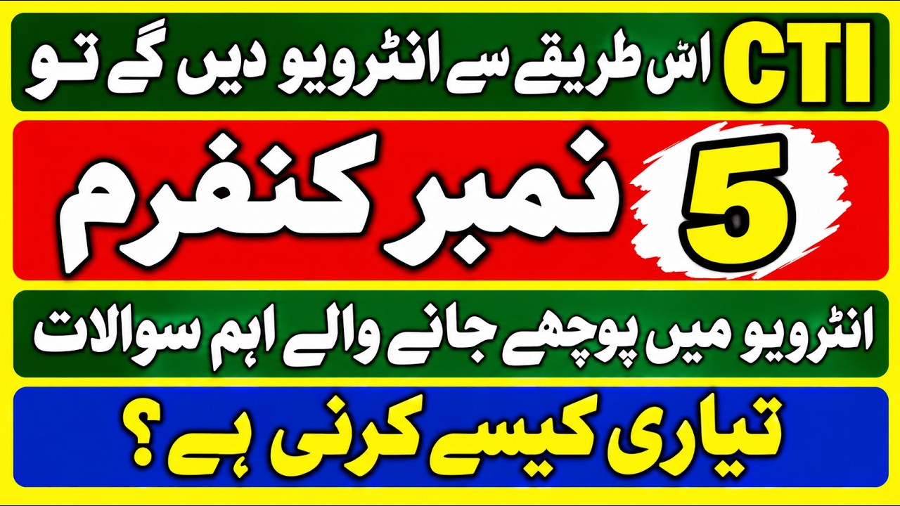 CTI Jobs 2026 | Most Important Interview Questions | CTI Interview Preparation in Urdu