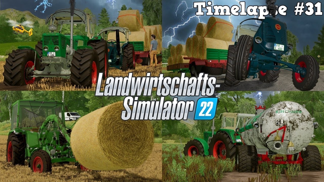 DEUTZ D13006 Power! 🔥🚜💨 Eine spektakuläre BERGUNG bei GEWITTER im SCHLAMM! 🌩| [LS22] - Timelapse #31