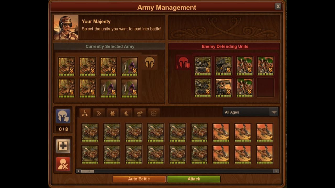 Contemporary Era CE Fighting Battle Setup Examples in Forge of Empires FoE